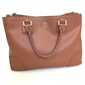 Tory Burch Robinson camel bag